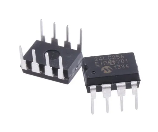 63-4932-45 Microchip 24LC256-E/P, 256kbit Serial EEPROM Memory, 900ns 8-Pin PDIP I2C 24LC256-E/P
