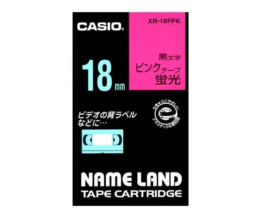 62-1063-34 Casio NAME LAND Label Printer Tape 18mm Width (Fluorescence Pink Ground/Black Characters) XR-18FPK