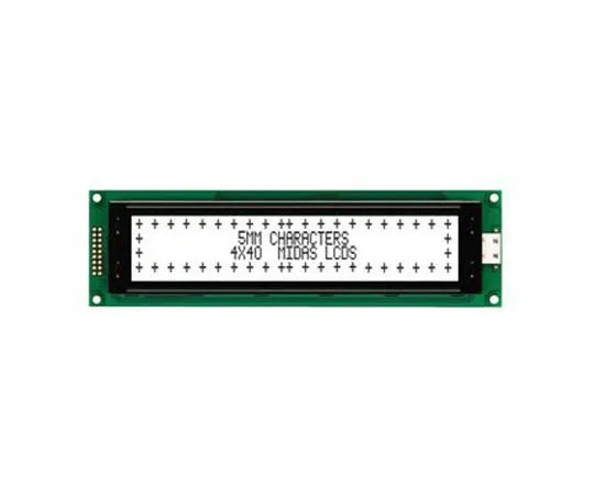 63-4687-49 Midas MC44005A6W-FPTLW-V2 A Alphanumeric LCD Display White, 4 Rows by 40 Characters, Transflective MC44005A6W-FPTLW-V2