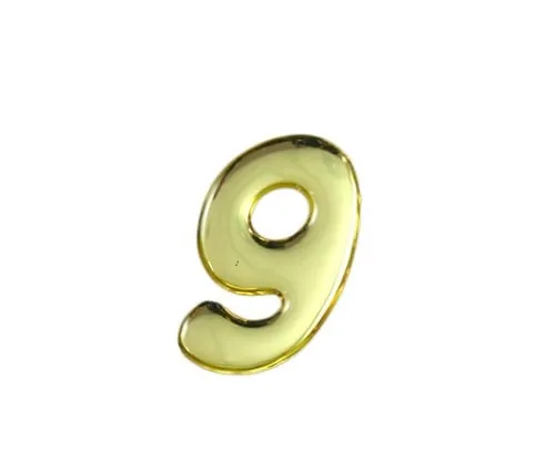 61-7426-90 Gold Metal Characters 9 35mm x 1mm GM35-9