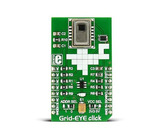 63-4687-73 MikroElektronika MIKROE-2539, Grid-EYE Click Infrared (IR) Sensor mikroBus Click Board for AMG8853 MIKROE-2539