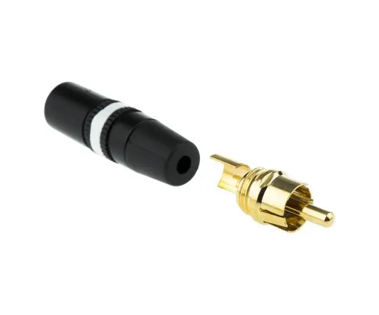 63-4799-45 Neutrik Black, White RCA Plug With Gold Plated Contacts, 1A NYS373-9