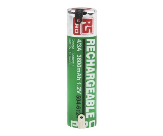 63-4838-49 RS PRO, 1.2V, 4/3 A, NiMH Rechargeable Battery, 3.6Ah 504-6124