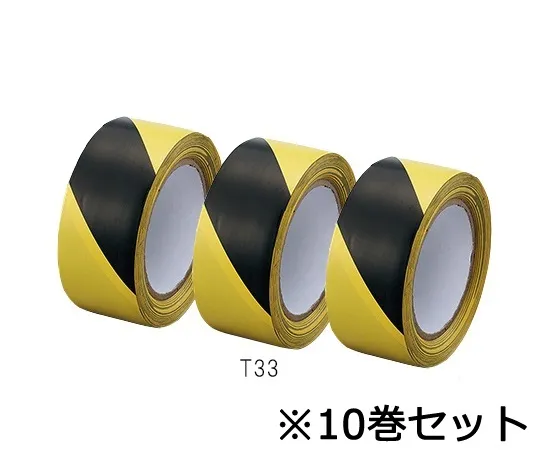3-6672-51　［Discontinued］Floor Tape Width 48mm x Length 33m Yellow/Black 10 Volumes　T33x10