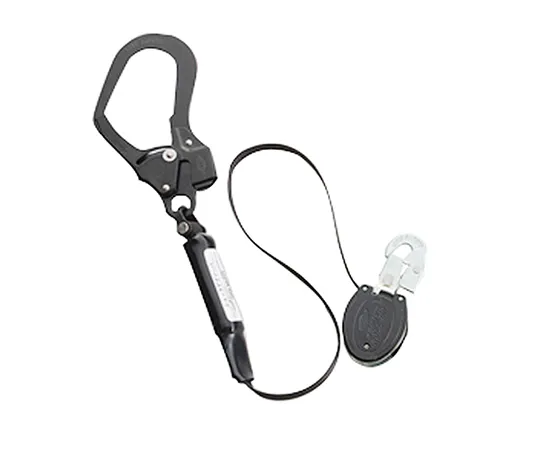 62-3982-63　［Discontinued］Detachable Winding Type Lanyard GH Type 53 mm Large Diameter Hook (Black)　NO.MA-301