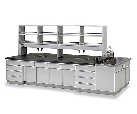 3-5689-01　［Discontinued］Central Laboratory Bench Wooden Type 2400 x 1500 x 800/1800　SAX-2415