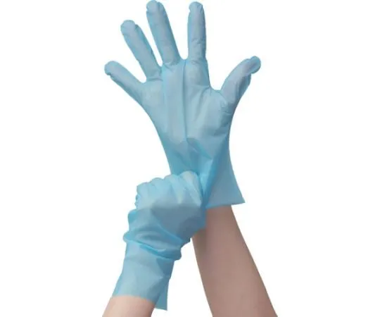 67-6826-21 Polyethylene Gloves Stretch Type Blue M 100 ct 082053