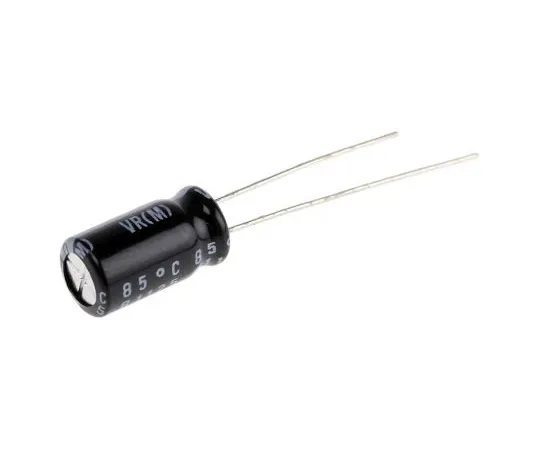 63-4847-53 Nichicon 100μF 25V dc Aluminium Electrolytic Capacitor, Through Hole 6.3 (Dia.) x 11mm +85°C 6.3mm 2.5mm UVR1E101MED
