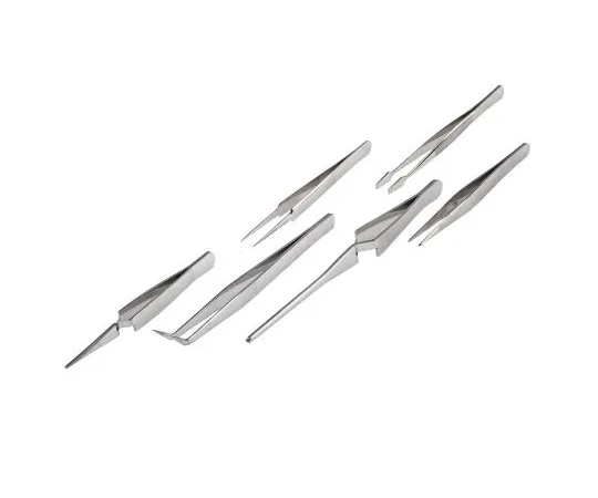 63-4893-45 RS PRO 6 piece Nickel Plated Steel Tweezer Set 618-8386