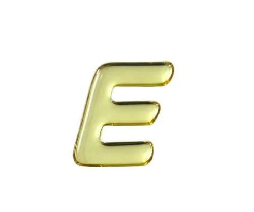 61-7426-96 Gold Metal Characters E 35mm x 1mm GM35-E
