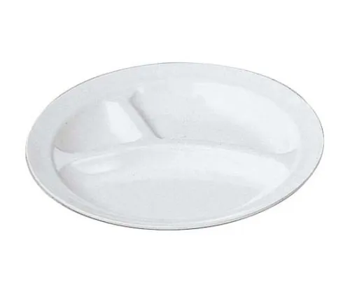 61-6840-79 Melamine School Dish Round Lunch Plate No. 52, Large 3 Pieces Cut White 2455500