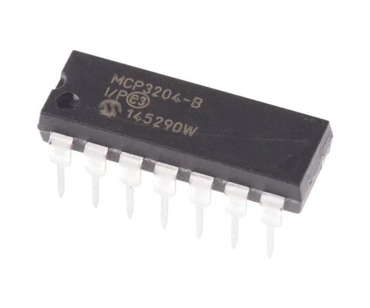 63-4777-39 Microchip MCP3204-BI/P, 12-bit Serial ADC Pseudo Differential, Single Ended Input, 14-Pin PDIP MCP3204-BI/P