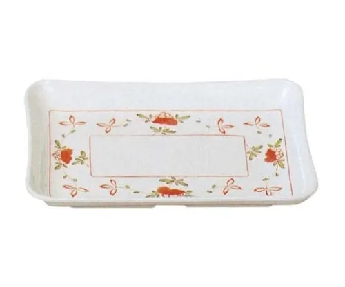 61-6834-36 Melamine Japanese Cabinets Red Picture Square Plate Large Cut AK-29 2116300