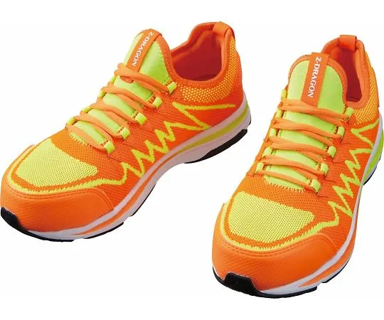 64-0989-45 Safety Shoes Lace-Up Type Orange x Yellow 25.0 cm S5181