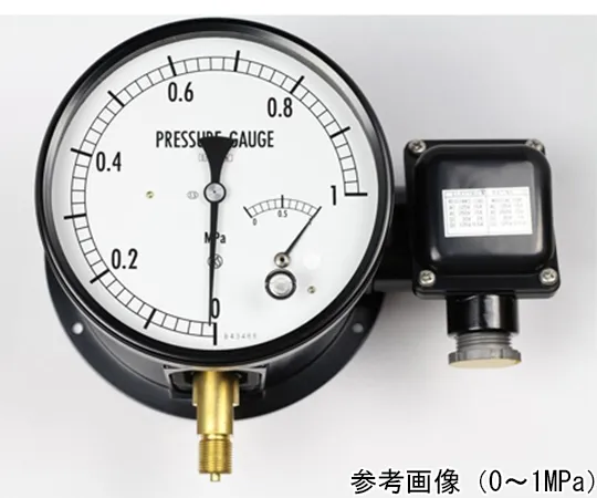 65-4327-90-20 Micro Switch Contact Pressure Gauge (150Φ) Brass H: Upper Limit 1 Contact 0.1 MPa with Inspection Certificate JM21-131