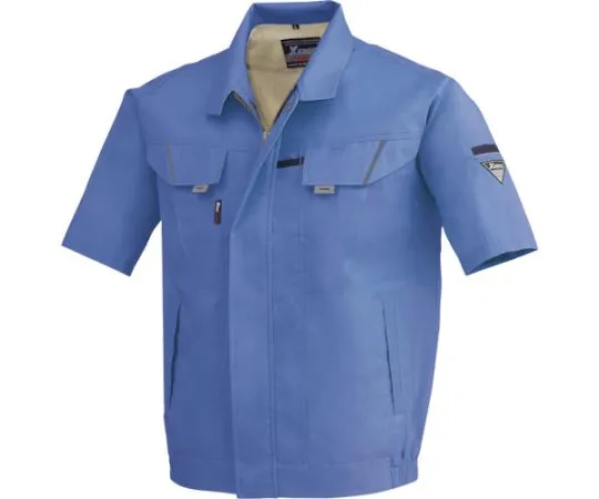 65-8487-26 Short Sleeve Blouson Blue 3L 7561-40-3L