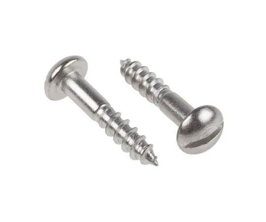 63-4690-99 Slot Round Stainless Steel Wood Screw, A2 304, 4mm Thread, 20mm Length 144-3530