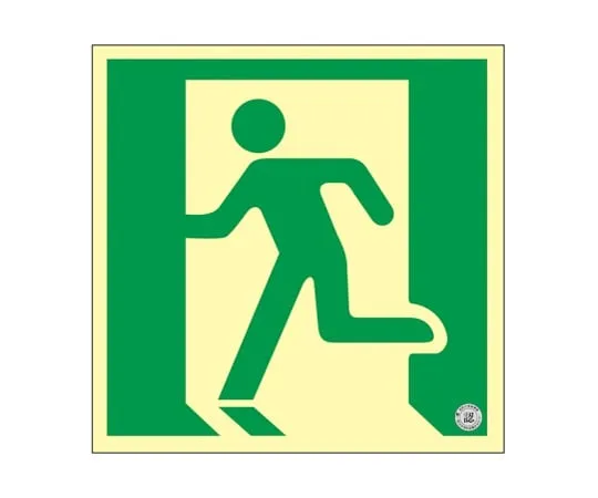 61-9938-69 Middle Luminance Phosphorescent Set Emergency Exit Sign Wall Sticker Type 120mm Square 068031