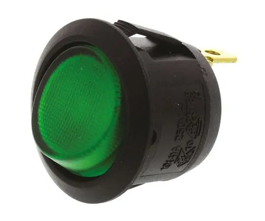 63-4765-10 Arcolectric Illuminated Single Pole Single Throw (SPST), Latching Rocker Switch Panel Mount R13112BNAB