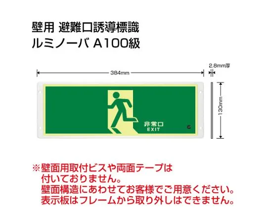 62-6091-01 Evacuation Guidance Sign (Luminova) High luminance luminescent guidance Sign Evacuation exit without arrow FRG-AP01