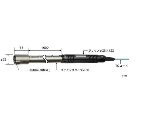 65-3528-90 Durable Type Temperature Sensor for High-Temperature Surfaces HHT Series 300~1100°C Pipe Shape: Straight K Type HHT-51K-10-TC1-ASP