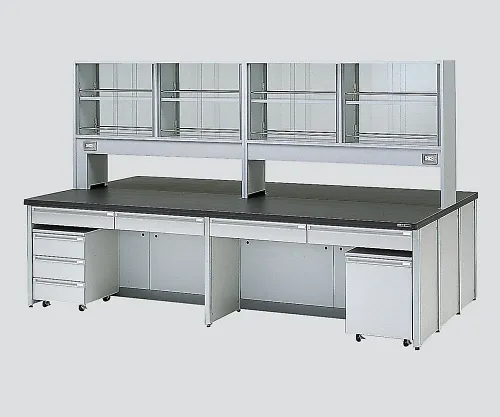 3-3820-01　［Discontinued］Central Laboratory Bench with Drawer, Frame Type with Unit, with Reagent Shelf 1800 x 1200 x 800/1800　HDOE-1812