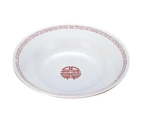 61-6836-21 Melamine Chinese Tableware Zuisho Cold Noodle Plate (New Model) CA-19 Outer Red Inner White 2420010