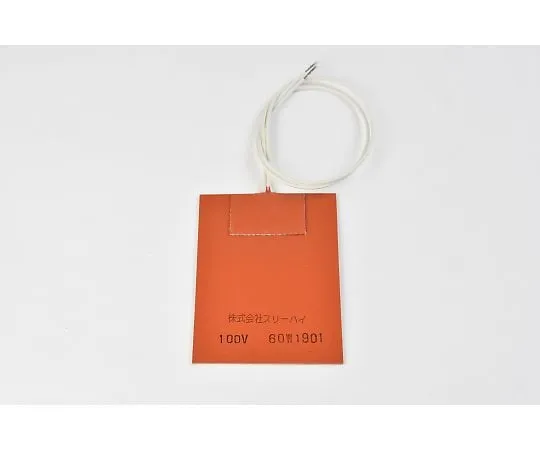64-3418-65 Silicon Rubber Heater 100V 60W 75mm x 100mm Lead Wire 300mm with Double-sided Tape (Heat resistant to 200 ° C) SR100-60-75-100-P