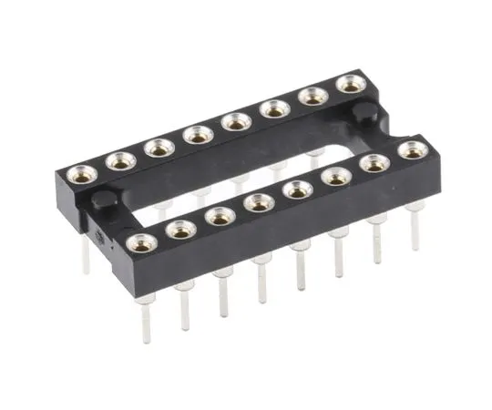63-4877-56 E-TEC 2.54mm Pitch Vertical 16 Way, Through Hole Turned Pin Open Frame IC Dip Socket, 3A POS-316-S001-95 X25
