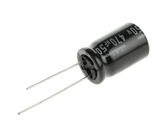 63-4847-65 Nichicon 470μF 50V dc Aluminium Electrolytic Capacitor, Through Hole 12.5 (Dia.) x 20mm +85°C 12.5mm 5mm UVR1H471MHD