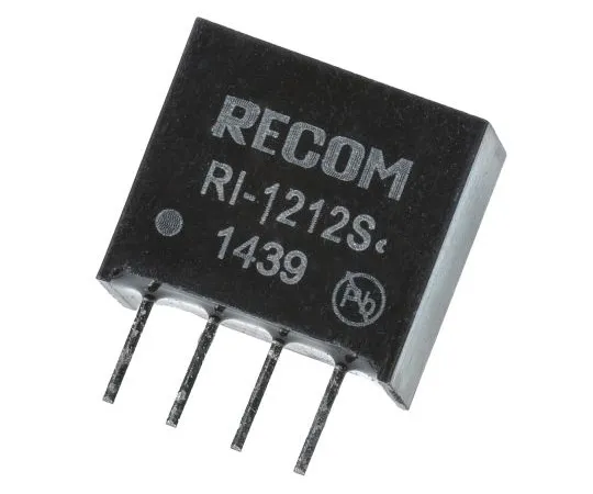 63-4800-14 Recom RI 2W Isolated DC-DC Converter Through Hole, Voltage in 10.8 → 13.2 V dc, Voltage out 12V dc RI-1212S