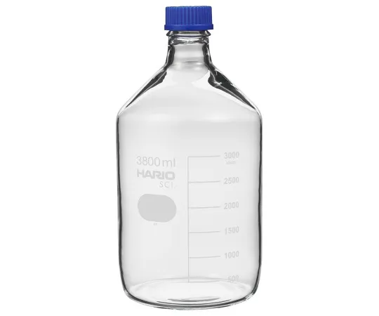 64-0916-79 Heat Resistant Screw Cap Bottles (with Liquid Draining Ring) 3800 mL 4 Pieces NBO-3.8L