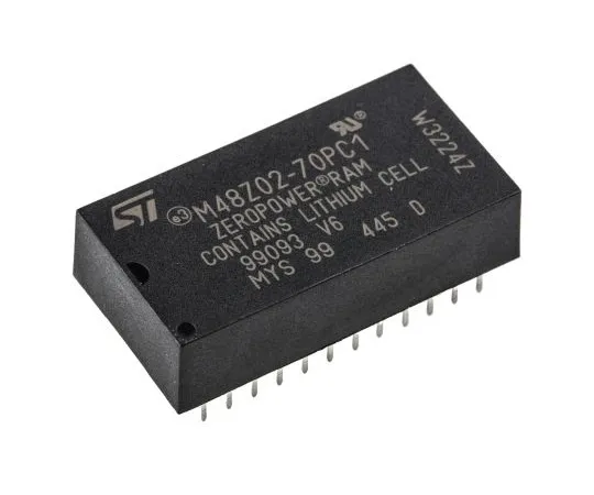 63-4896-97 STMicroelectronics M48Z02-70PC1 NVRAM, 16kbit, 70ns, 5V 24-Pin PCDIP M48Z02-70PC1