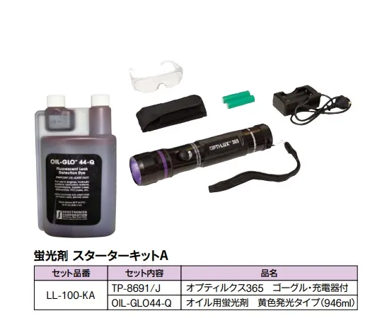 3-9909-01　［Discontinued］Oil Leakage Detection Set Fluorescent Starter Kit　LL-100-KA
