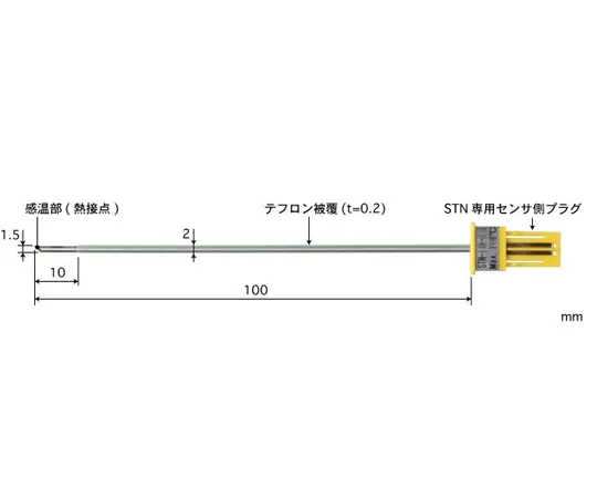 65-3531-10 Tape Type Multipurpose Temperature Sensor Replacement Type STN Series 5 Pieces/1 Set -50~210°C Narrow Width Type Sharpe 100 mm E Type STN-31E-010