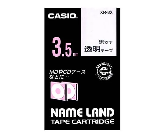 62-1062-89 Casio NAME LAND Label Printer Tape 3.5mm Width (Transparent Ground/Black Characters) XR-3X