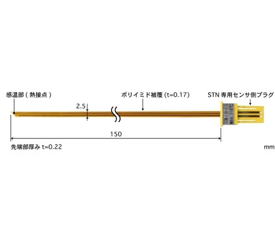 65-3531-23 Tape Type Multi-Purpose Temperature Sensor Replacement Type STN Series 5 Pieces/1 Set -50~400°C 150 mm K Type STN-34K-015