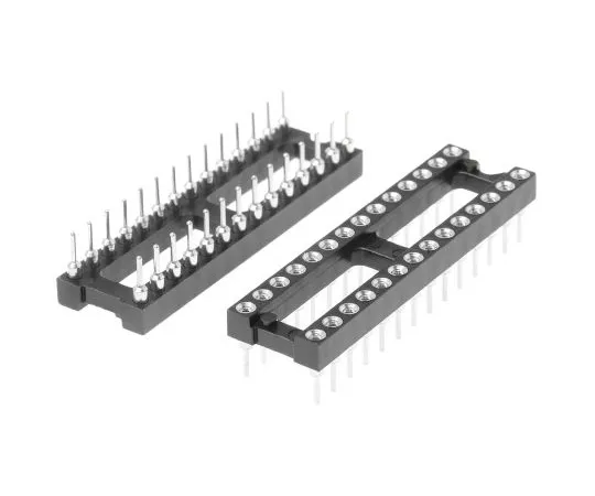 63-4877-67 E-TEC 2.54mm Pitch Vertical 28 Way, Through Hole Turned Pin Open Frame IC Dip Socket POS-328-S001-95