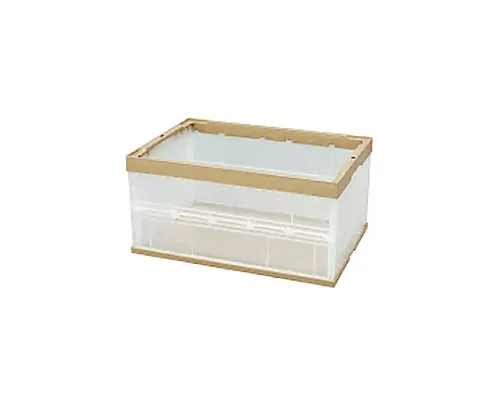 61-0703-08　［Discontinued］Folding Container Beige Body 40 L Inner Dimensions Width 492 x Depth 333 x Height 253 mm　TKOC4WG