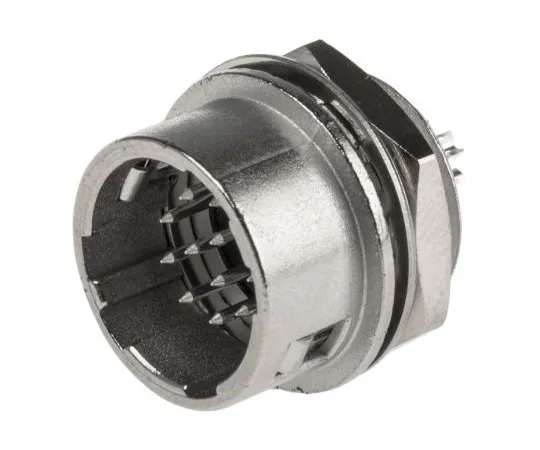 63-4861-48 Hirose HR10 Series, 12 Pole Panel Mount, with Male Contacts HR10A-10R-12P(73)