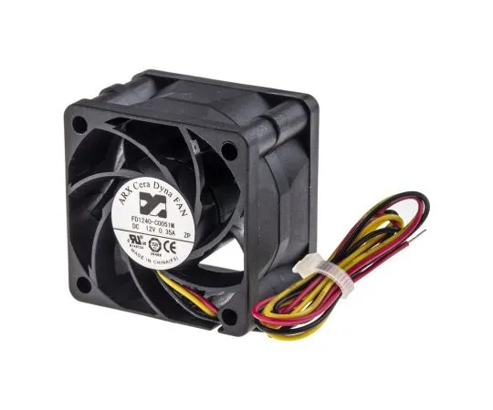 63-4830-87 ARX CeraDyna Series Axial Fan, 40 x 40 x 28mm, 28.3m³/h, 3.72W, 12 V dc FD1240-C0051M2AL