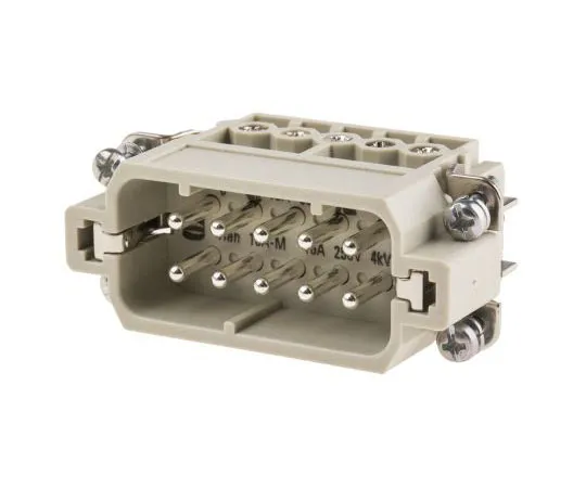 63-4717-13 Han A Series size 10 A Panel Mount Connector Insert, Male, 10 Way, 16A, 600 V 9200102612