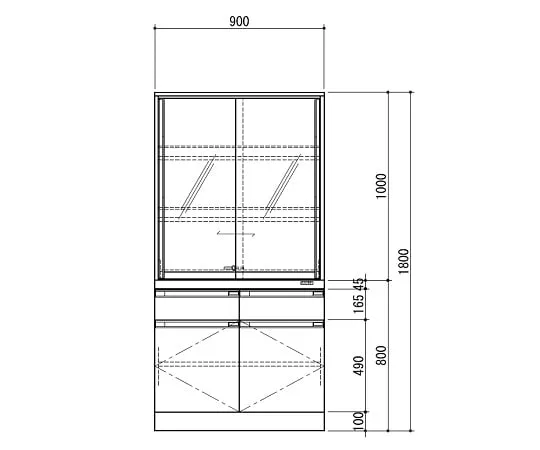 3-1286-11　［Discontinued］Chemical Instrument Cabinet (White)　YCA-900W