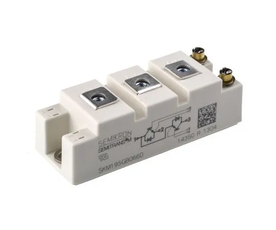63-4838-73 Semikron SKM195GB066D, SEMITRANS2 , N-Channel Dual Half Bridge IGBT Module, 265 A max, 600 V, Panel Mount SKM195GB066D