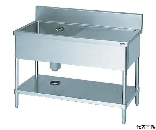 61-3243-01　［Discontinued］Sink with 1 Tank Strainer 900 x 450 x 800 Right Side Strainer (With Hose)　BSMI-094R