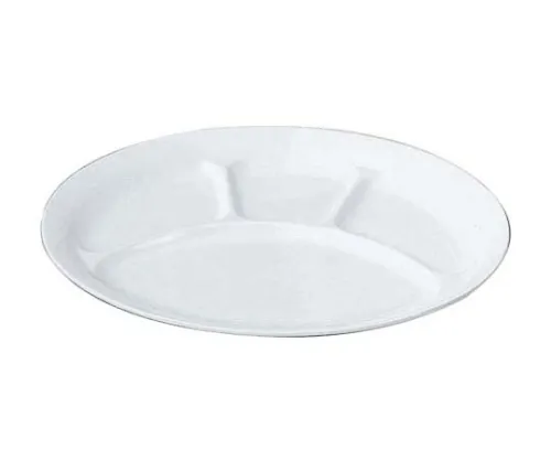 61-6840-85 Melamine Dishes for School Lunch Plate No. 54 Large 4 Pieces Cut White 2455700