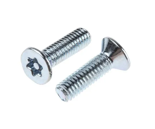63-4816-23 Bright Zinc Plated Flat Steel Tamper Proof Security Screw, M3.5 x 12mm 482-8161