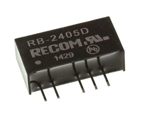 63-4807-13 Recom RB 1W Isolated DC-DC Converter Through Hole, Voltage in 21.6 → 26.4 V dc, Voltage out ±5V dc RB-2405D