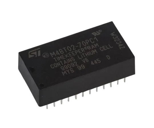 63-4794-39 STMicroelectronics M48T02-70PC1 NVRAM, 16kbit, 5V 24-Pin PCDIP M48T02-70PC1