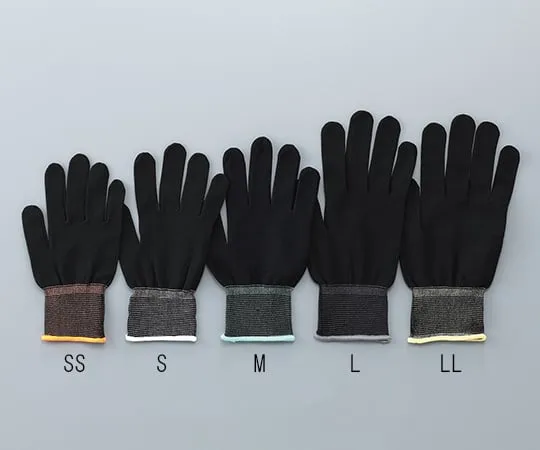 3-7387-05　［Discontinued］ASPURE Inner Gloves Black Overlock, Nylon SS 10 Pairs/Bag
